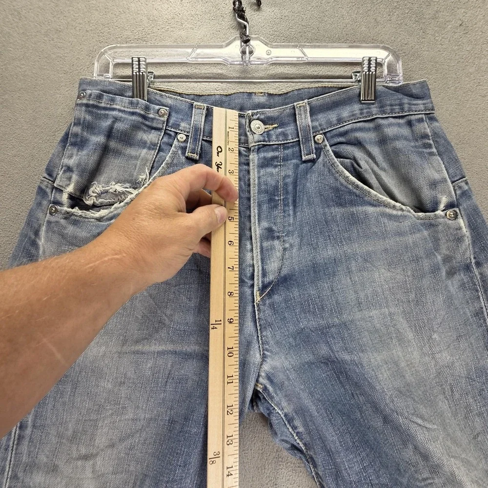 Vintage Levis Engineered Jeans Mens 30x30 Blue Twisted Button Fly Light Wash